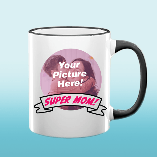 Mug (11 oz) Ceramic with black rim and handle
