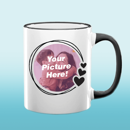 Mug (11 oz) Ceramic with black rim and handle
