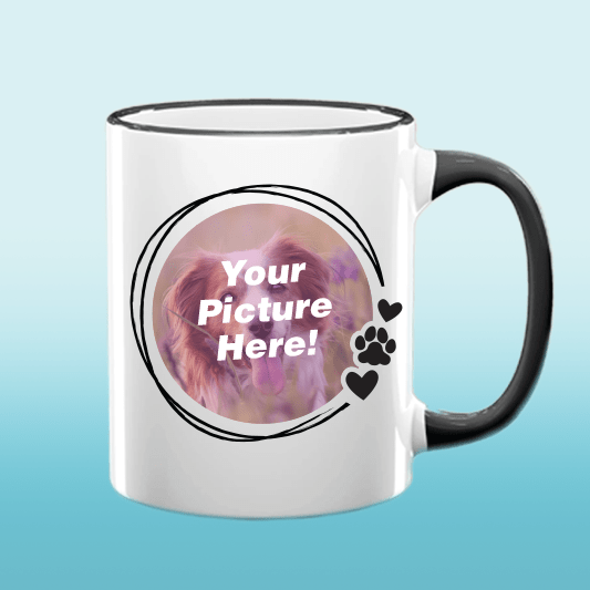 Mug (11 oz) Ceramic with black rim and handle