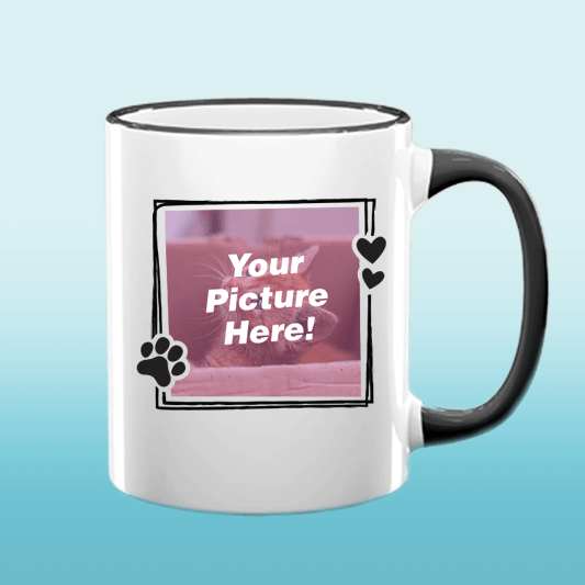 Mug (11 oz) Ceramic with black rim and handle