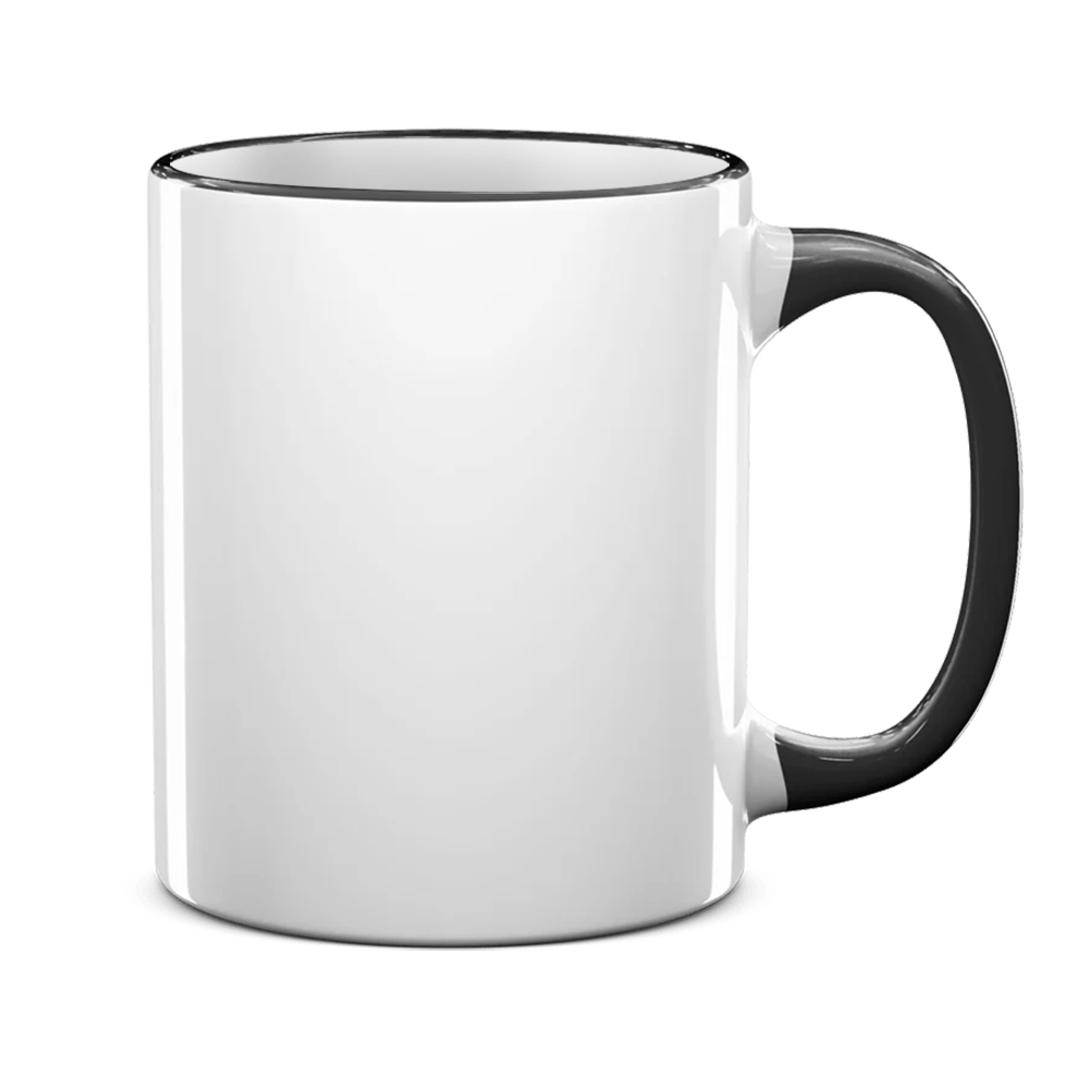 Mug (11 oz) Ceramic with black rim and handle