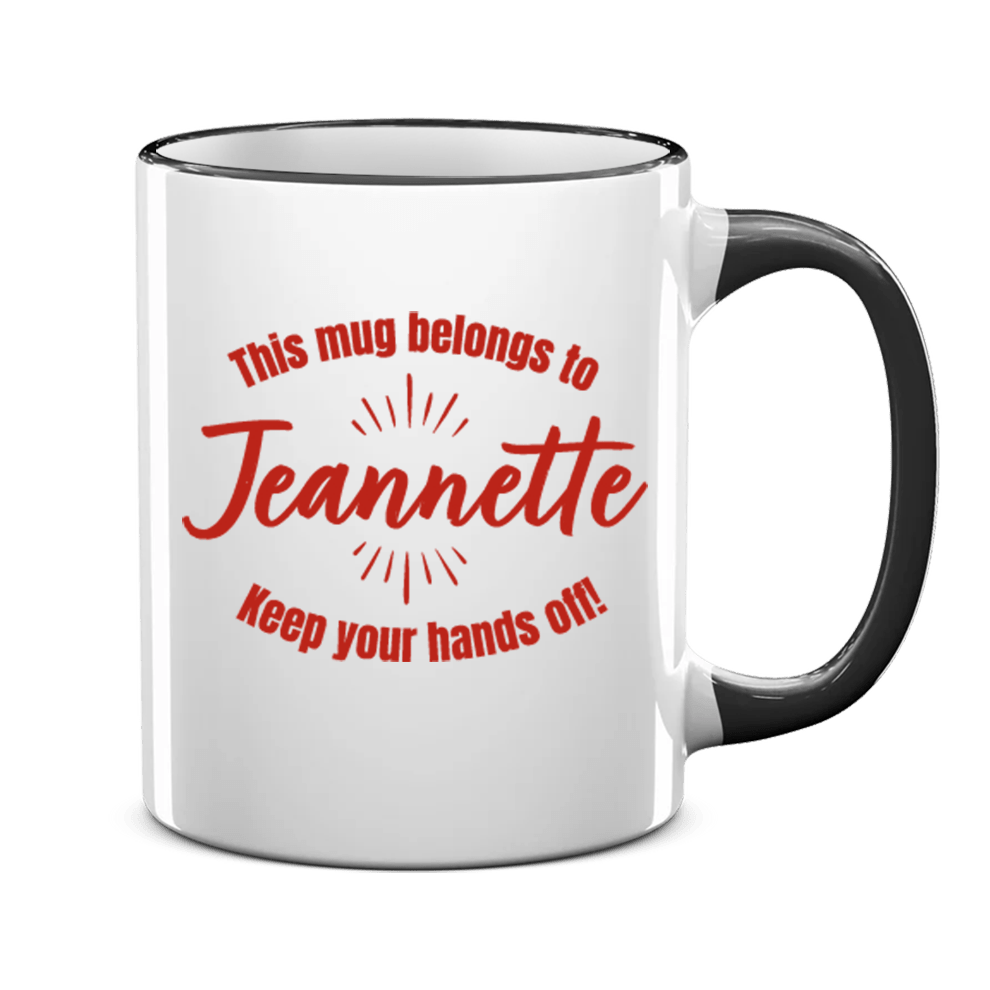 Mug (11 oz) Ceramic with black rim and handle